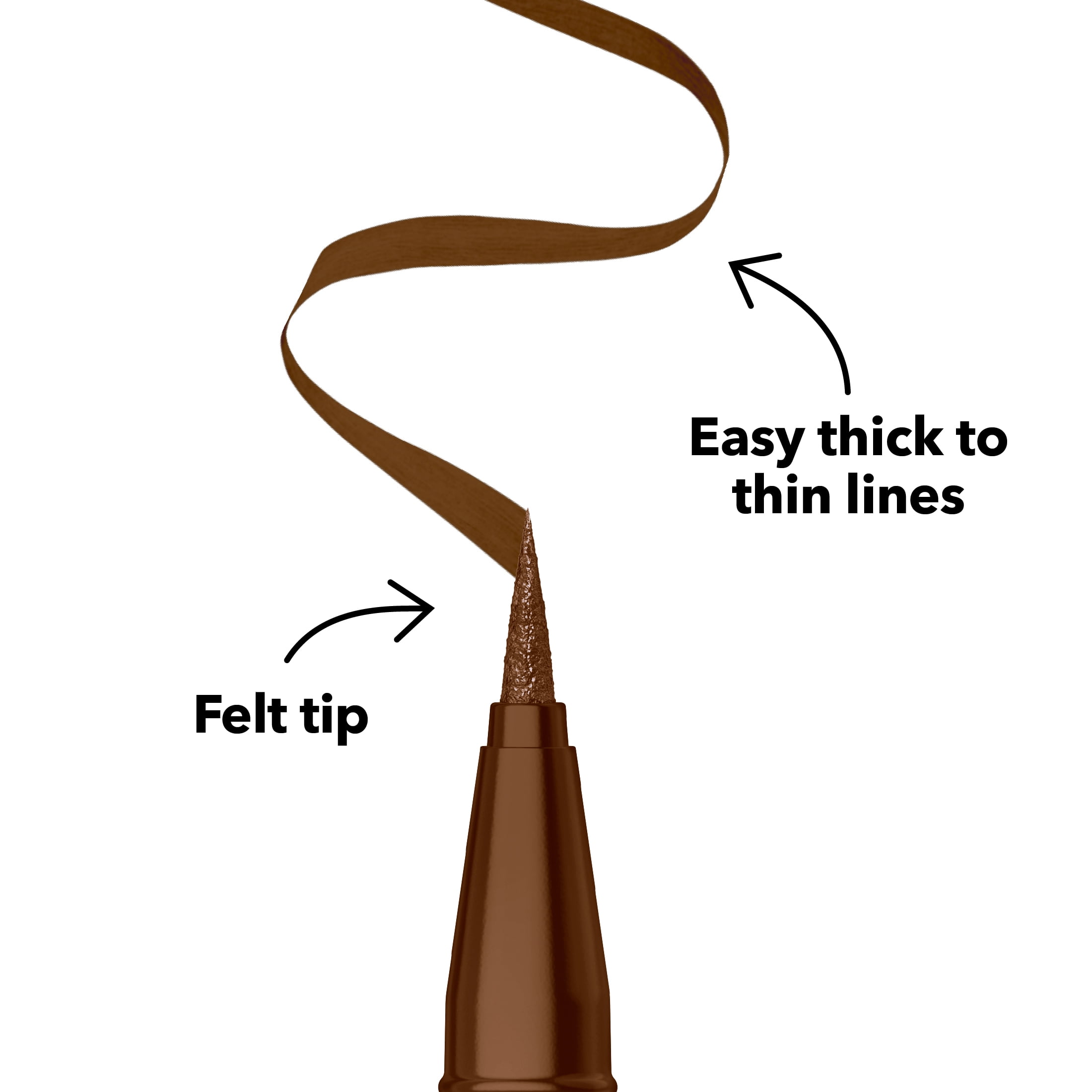Hard Candy Party Lines Felt Tip Liner, Liquid Eyeliner, Waterproof, Fudging Around, Brown