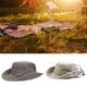 thumbnail image 4 of Minnieouse Sombrero de pescador para mujer, gorra de ala ancha ajustable para acampar y viajar con cuerda, sombreros de cubo de diseño Simple a Sombreros Café, 4 of 6