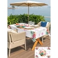 thumbnail image 4 of Easter Eggs Outdoor Tablecloth - 54x80 Inch Rectangle Dining Table Cover, Pink Flowers Basket Leaves Rustic Botanical Waterproof Outdoor Table Cloth with Umbrella Hole & Zipper for Picnic/Patio/Party, 4 of 7