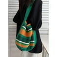 thumbnail image 2 of Kukuzhu Striped Crocheted Shoulder Bag for Women Colorful Woven Crossbody Hobo Knitted Tote Bag Tote Cute Purse, 2 of 4
