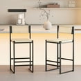 thumbnail image 2 of 2pcs Bar Chairs With Woven Seat, Metal Frame, Modern Elegance, For Kitchen, Dining, Living Room, Up To 220lbs, 15.08"w X 34.46''h Stools Of 2, Construction, Paper Rope Weave Versatile For Anywhere,, 2 of 7