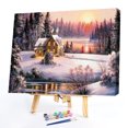 thumbnail image 2 of Kit de pintura por números, casa de nieve, lienzo, arte al óleo, decoración de pared para el hogar Hugtrwg Para estrenar, 2 of 9