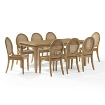 Crosley Furniture Katia 9-Piece Dining Table Set For 8 With Cane-Back Chairs In Driftwood