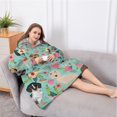 thumbnail image 5 of Oversized Wearable Blanket Hoodie,Dachshund and Flower Sherpa Blanket Hoodie with Super Pockets,Super Warm Fuzzy Pullover for Women & Men, 5 of 6