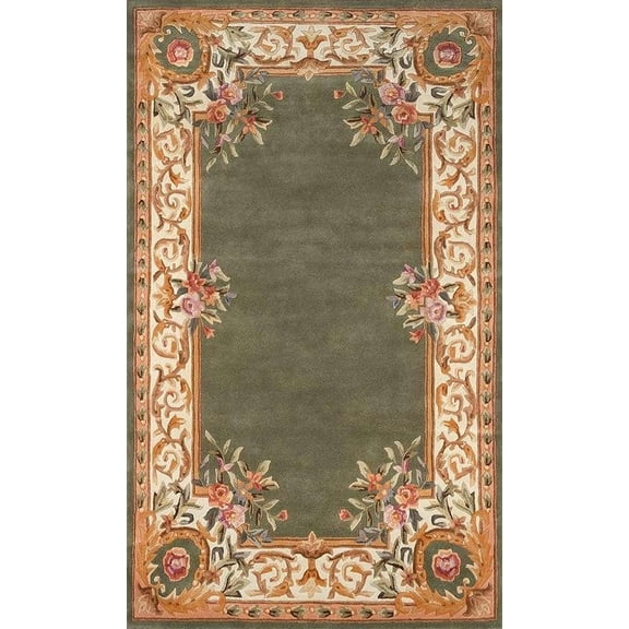 Hand Tufted Traditional Wool Area Rug - 100% New Zealand Wool Carpet for Bedroom, Dining Room, and Luxurious Home Décor ( Sage Green_10X14)