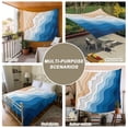 thumbnail image 6 of Blue Geometric Beach Tapestry for Bedroom Wall Hanging Tapestry, Ombre Waves Moire Abstract Art Ceiling Backdrop Tapestries Poster Blanket Wall Decor for Teens Room Living Room Dorm 59" x 90", 6 of 8
