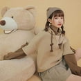 thumbnail image 5 of Sudadera con capucha de anime con diseño de oso estético Harajuku para mujer, estilo coreano Kawaii, ropa de calle de cuello redondo, ropa Kpop de otoño e invierno, tops beige, 5 of 5