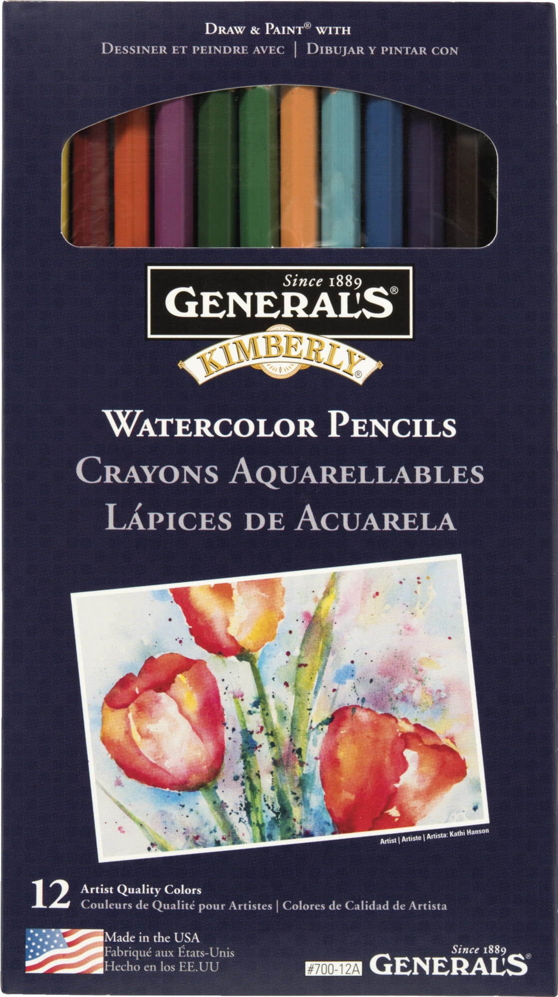 General Pencil Kimberly Watercolor Pencil Set, 12Colors