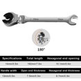thumbnail image 2 of Ratcheting Wrench, Ratcheting Open End Wrench for Nuts, Double Open end Ratcheting Wrench Plum Bayonet Quick Ratchet Wrench for Tube Hose Oil Pipe Repairment, 2 of 9