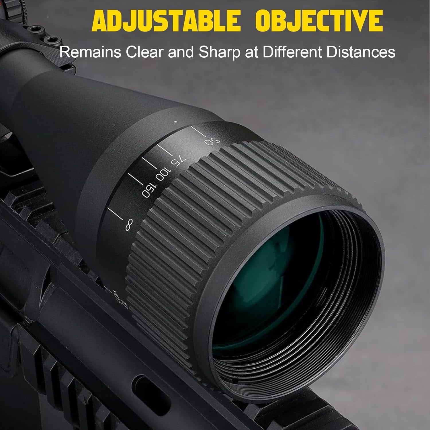 4-16X44AOE Rifle Scope, Red/Green Illuminated Mil-Dot Reticle, Front Parallax Adjustment, 1inch Tube, Medium to Long Range Optic