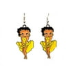 thumbnail image 2 of Betty Boop Yellow Earrings with Dress Blowing Classic Design Jewelry J-BBE-9, 2 of 4