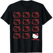 Hello Kitty Classic Fit T-Shirt - Adult Black Crew Neck Cotton/Polyester Short Sleeve