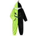 thumbnail image 5 of Weebloom Halloween Kids Pumpkin Hooded Onesie Pajamas Funny Flannel Romper For Cozy One Piece Role Play Outfit Pjs Loungewear For Boys Girls Green 4-5 Years, 5 of 6