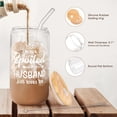 thumbnail image 4 of Vaso para beber SANDJEST, vaso de vidrio de 470 ml con tapa de bambú, 4 of 9