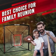 5 x 5 Baseball & Softball Practice Hitting & Pitching Net similar to Bow Frame, Great for All Skill Levels