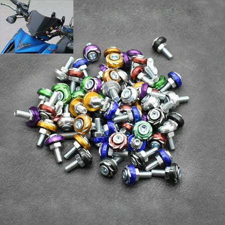 

Mulanimo Universal Screw Nut Alloy Color Plate Coverset Cowling Motorcycle Aluminum Washer Body Cover Skru
