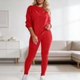 thumbnail image 2 of Unir Women Loungewear 2 Piece Sport Set, Crew Neck Long Sleeve Pullover & Elastic Waist Jogger Pants Soft Rayon Casual Home Athletic Suit Multiple Solid Colors S M L XL XXL True To Size, 2 of 4