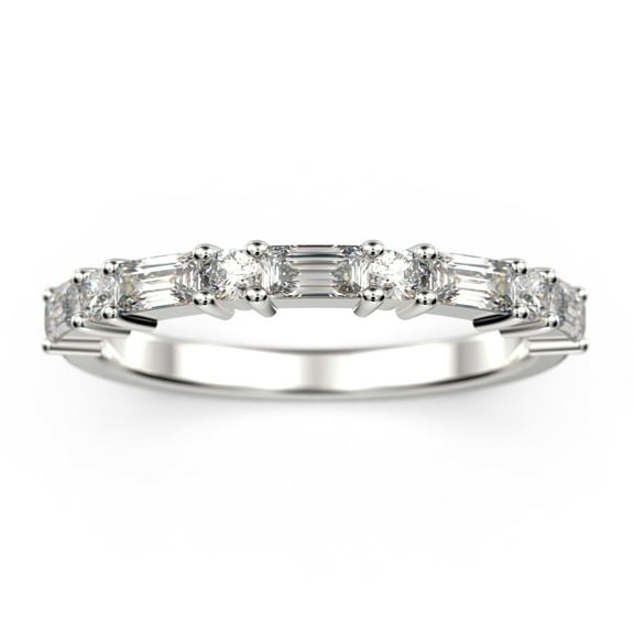 Radhe Diamond Moissanite Band 10k White Gold