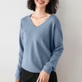 thumbnail image 2 of Jalioing Long Sleeve Sweaters for Women Casual Loose V Neck Knitted Tops Fall Winter Fashion Basic Sweater Shirts, 2 of 4