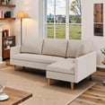 thumbnail image 3 of Convertible Sofa Bed, L Shaped Sectional Couch with Removable Armrest for Office, Living Room, Linen Fabric,Beige, 3 of 9
