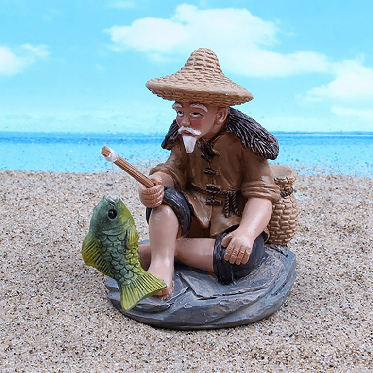 Lovehome Resin Statues Of An Old Man Fishing Garden Decorations For A  Swimming Pool 