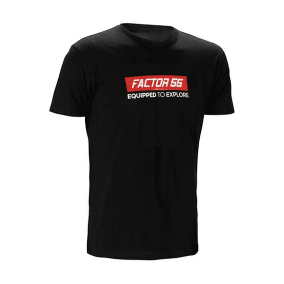 Factor 55 T Shirt 40834 F55 ORIGINAL; Men; Large; Short Sleeve; Black; 90 Percent Cotton/10 Percent Polyester