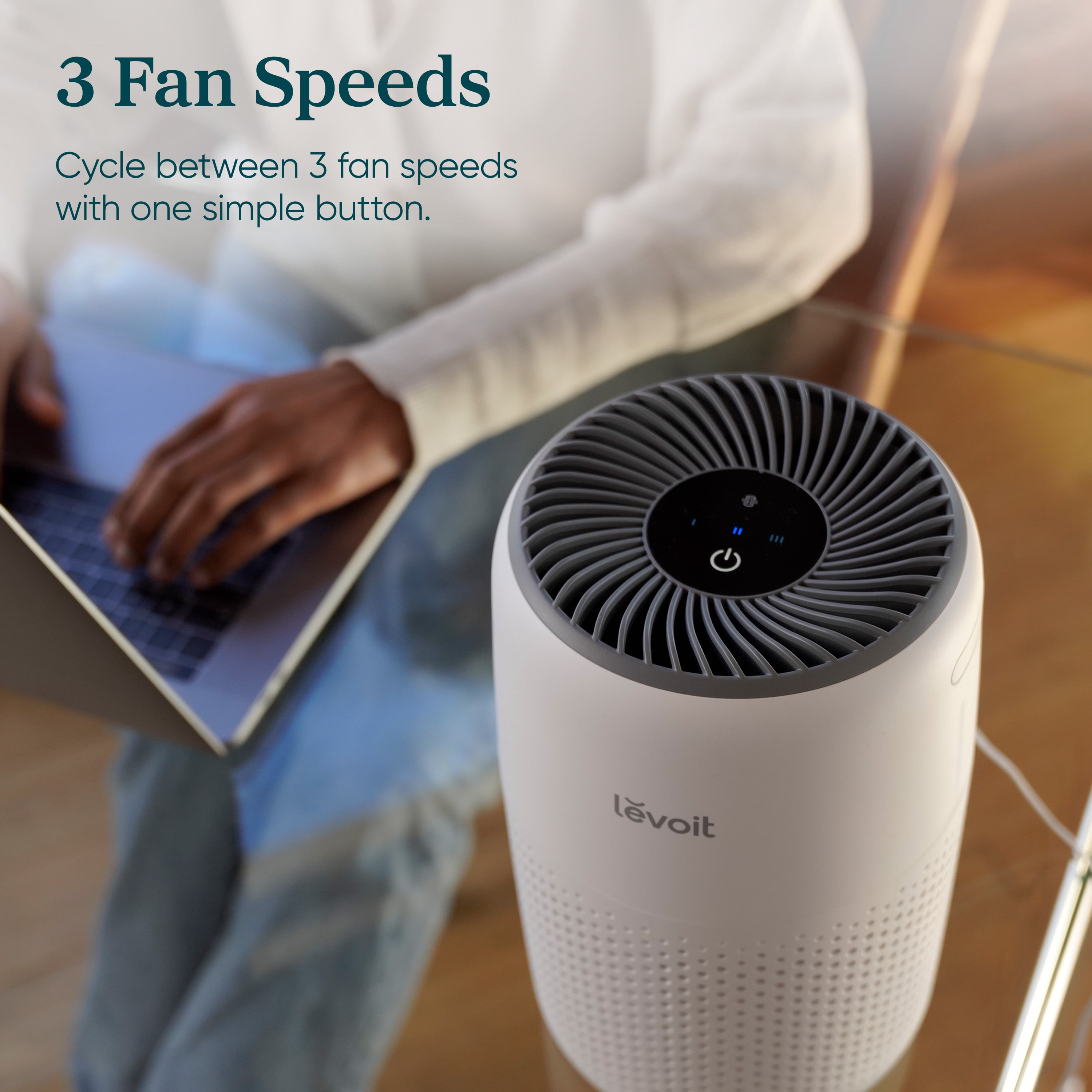 Levoit Core Mini-P 255 Sq Ft 3-Stage Filter Air Purifier with Aromatherapy for Bedroom and Office, White