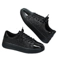 thumbnail image 4 of AUDeals Women's Rhinestone Sneakers, Glitter Lace Up Shoes with Bling Style and Lightweight Comfort for Tennis and Casual Wear (Black, 8.5), 4 of 6