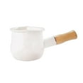 thumbnail image 4 of Olla de leche esmaltada, cacerola pequeña para cocinar, olla para gachas, olla para derretir mantequilla, olla multifuncional para leche, olla para sopa para viajes en RV y hogar Blanco, 4 of 9