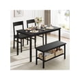 thumbnail image 1 of Bingirl Dining Table Set For 4 Modern Kitchen Table With Chairs And Bench For Small Space 4Person Dining Room Table Set With Metal Frame And Storage Rack Dinette Set For Apartment, 1 of 6