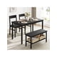 thumbnail image 1 of 4-person dining mesa set: moderno kitchen mesa con sillas y bench, ideal para para small spaces. features a metal frame y almacenamiento rack, perfect para apartments, 1 of 6