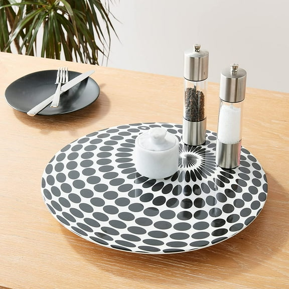 Large 15-inch Melamine Lazy Susan Rotating Platter for Dining, Party, Kitchen, Serving