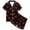 Black, variant on Auroural Childrens Pajamas Size 10-12 Girls Button Front Pajama Top & Shorts Set, Heart Shaped Print， 2-Piece, Sizes 2-14 & Plus