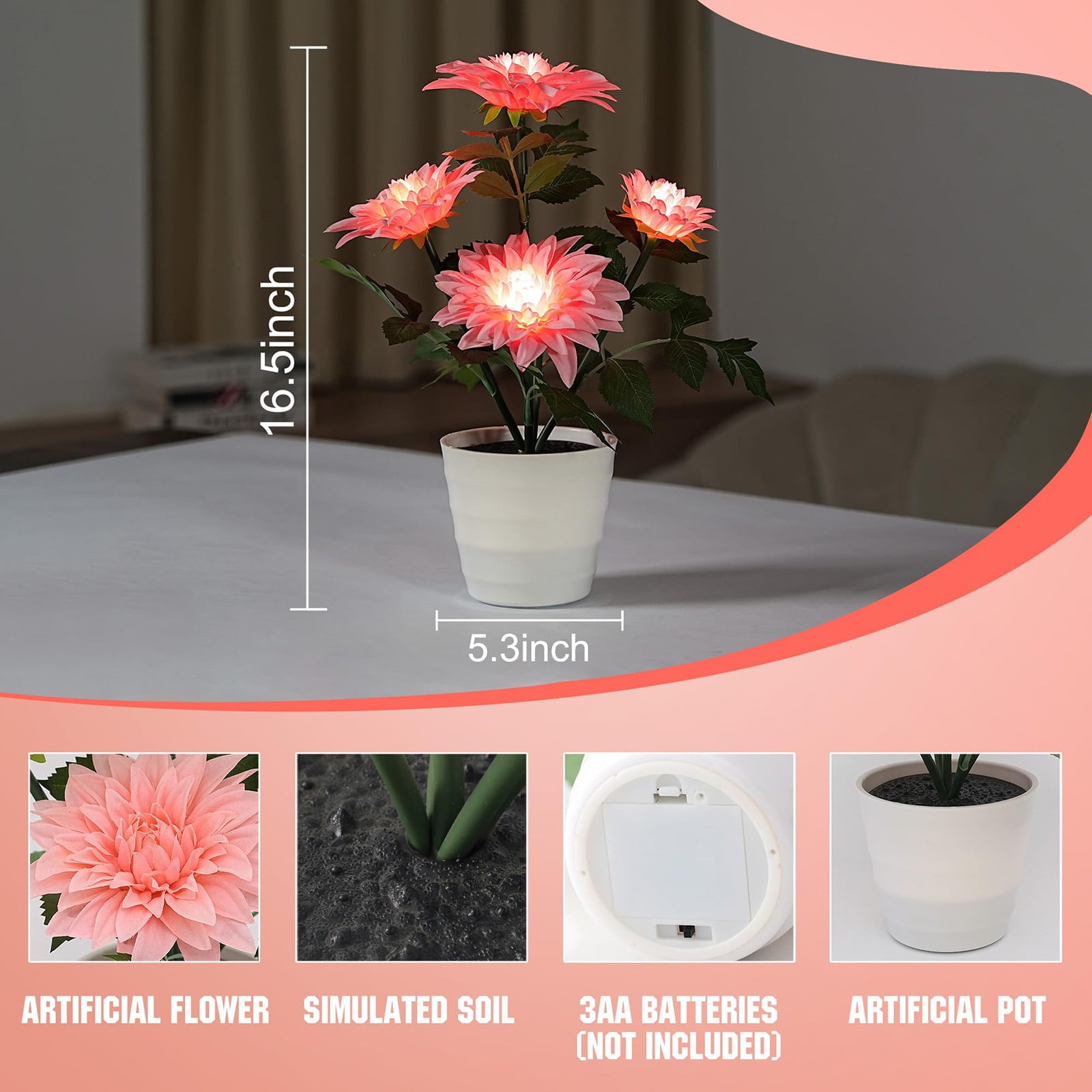 Hydrangea Lamp for Womens Gifts, Christmas Birthday Gifts for Women Mom Granddaughter Girlfriend Friend Wife Her Anniversary Birthday, Bedroom Bar Coffee Shop Hydrangea Night Light Flower Lamp Decor