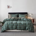 thumbnail image 6 of Simple&Opulence 100% Cotton Buffalo Check Plaid Printed Duvet Cover Set, 3 Piece Bedding Set Including 1 Comforter Cover and 2 Pillow Shams, Soft and Comfortable (Queen,Dark Green), 6 of 9