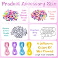 thumbnail image 2 of 566 Pcs DIY Colorful Beaded Keychain Making Kit, Letter, Barrel, Heart Beads Craft Keyring with Metal Ring Clasp and Rope, for Decor Accessories, 2 of 7