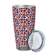 thumbnail image 2 of Fotbe Ladybugs Pattern 20 oz Tumbler Stainless Steel Vacuum Insulated Coffee Ice Cup Double Wall Travel Flask Leak-proof Coffee Cup-Straw Three-piece Set, 2 of 8