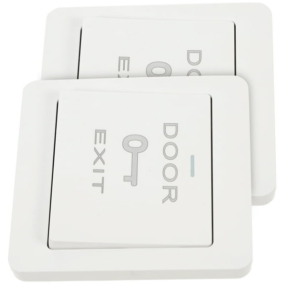 HEMOTON  2 Pcs Emergency Push to Exit Buttons Doorbell White Release Office