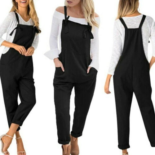 loose linen dungarees
