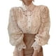 thumbnail image 1 of Blusa de algodón y poliéster Minnieouse para mujer con encaje y agujeros decorativos L, 1 of 1