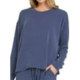 thumbnail image 3 of Zenana Corded Rib Long Sleeve Tee and Shorts Set, 3 of 3