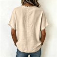 thumbnail image 5 of beishanbush Winter Sales Saving $10 Summer T Shirts Women's Linen T-Shirt,Short Sleeve Neck Loose Lightweight Casual Summer Under $15, 5 of 8