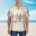 thumbnail image 2 of Honeii Cowboys Riding Horses Print Men’s Hawaiian Shirt,Classic Button-Down Short Sleeve Shirt, for Beach, Vacation, and Outdoor Activities,X-Large, 2 of 7