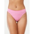 thumbnail image 2 of Joyspun Women's Seamless Thong Panties, 3-Pack, Sizes XS to 3X, 2 of 3