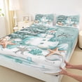 thumbnail image 3 of Castle Fairy Teens Children Kawaii Xmas Snowman 3Pcs Twin Sheet Sets,Sea Starfish Seashell Twin Fitted Sheet,Merry Christmas Breathable Flat Sheet,Super Cozy Room Decor, 3 of 7