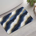 thumbnail image 2 of Blue White Gold Marble Pattern Bathroom Rugs Mat,Non Slip Microfiber Bathroom Rug,Rubber Backing,Soft Bathroom Mats for Bathroom Floor,Tub and Shower,17x27in(43x68cm), 2 of 5