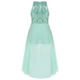 thumbnail image 3 of TiaoBug Kids Girls Junior Bridesmaid Dress Long Overlay Skirt Jumpsuit Mint Green 12, 3 of 8