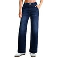 thumbnail image 4 of DOKOTOO Jeans for Women High Waisted Wide Leg Jeans Trendy Stretchy Denim Pants with Slanted Pockets Comfort Baggy Straight Leg (Plus Sizes Available), 4 of 9