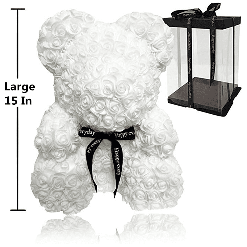 black rose teddy bear