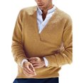 thumbnail image 2 of ZKCCNUK Fashion Solid Color V-neck Men's Sweater Bottoming Sweater Knitwear on Clearance, 2 of 3